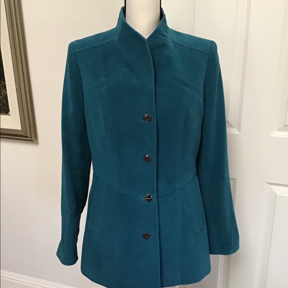 Teal brushed cotton jacket